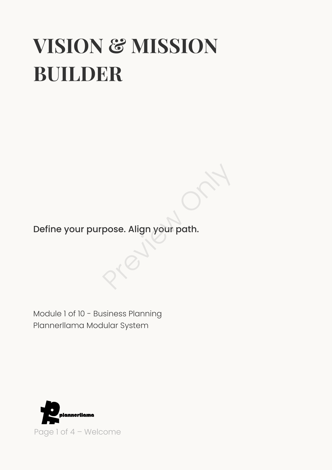 Business Plan Planner System – Full 10-Module Bundle | Color + Ink Saver PDF
