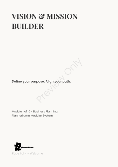 Business Plan Planner System – Full 10-Module Bundle | Color + Ink Saver PDF