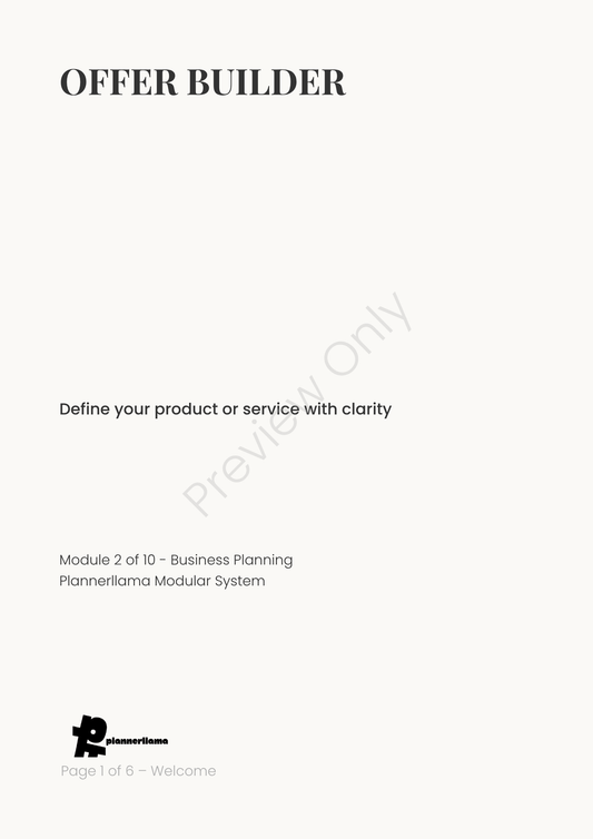 Business Plan Planner System – Full 10-Module Bundle | Color + Ink Saver PDF