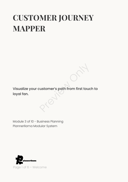 Customer Journey Mapper – Module 3 | Color + Ink Saver Planner PDF
