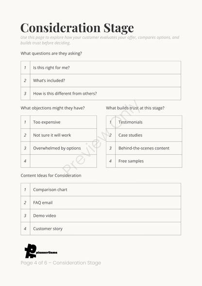 Customer Journey Mapper – Module 3 | Color + Ink Saver Planner PDF