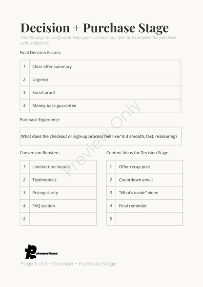 Customer Journey Mapper – Module 3 | Color + Ink Saver Planner PDF