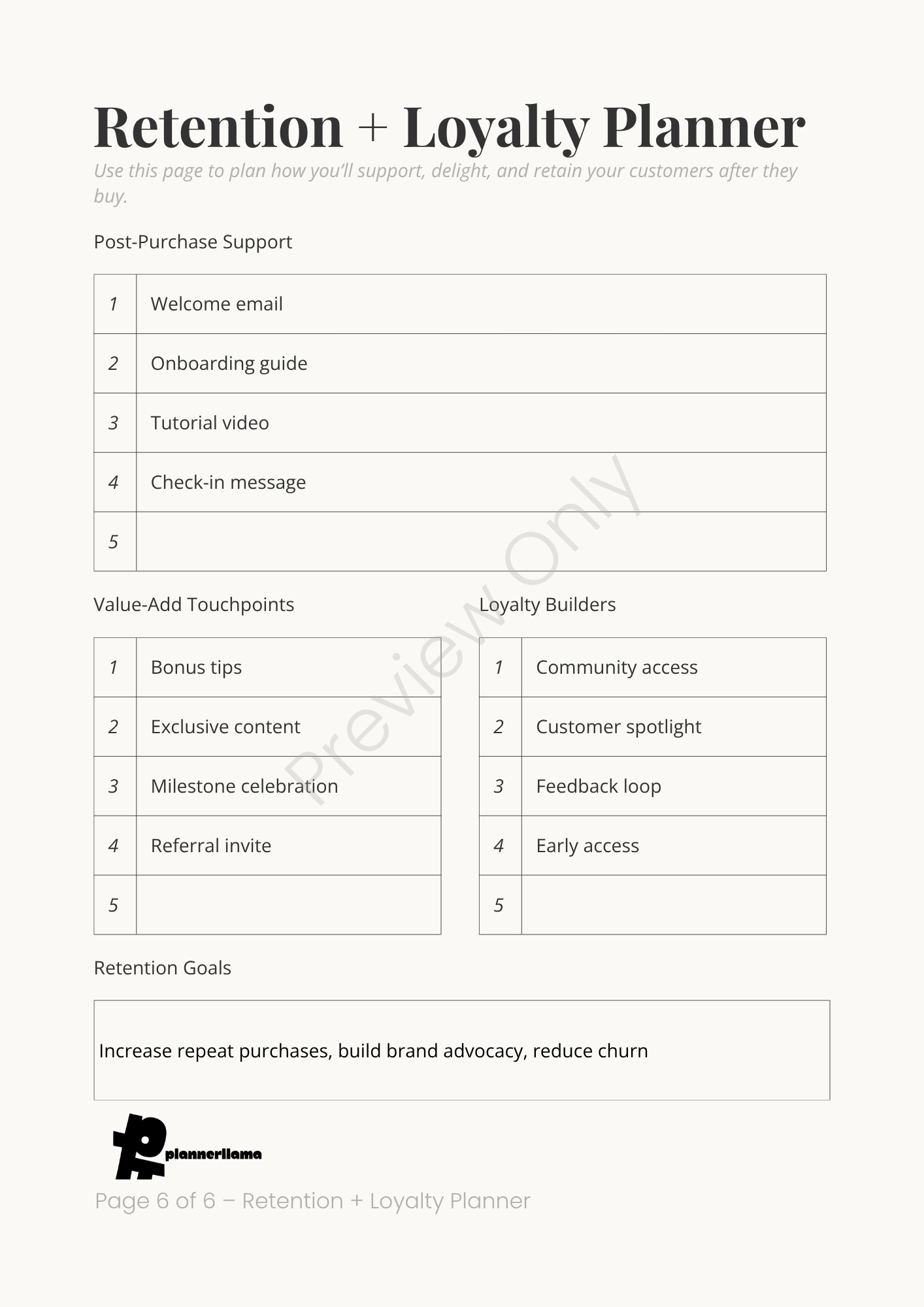 Customer Journey Mapper – Module 3 | Color + Ink Saver Planner PDF