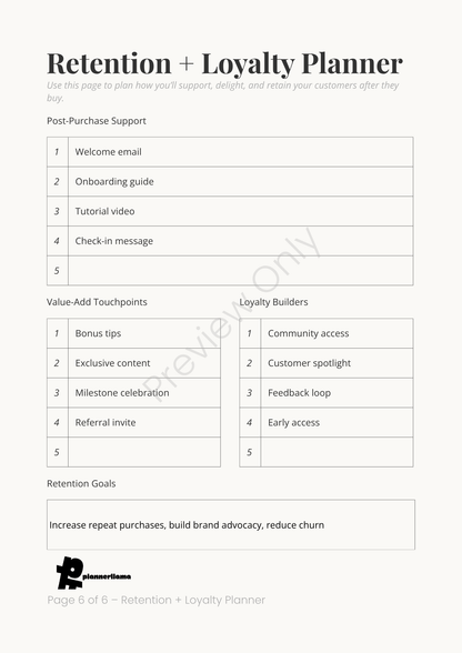 Customer Journey Mapper – Module 3 | Color + Ink Saver Planner PDF