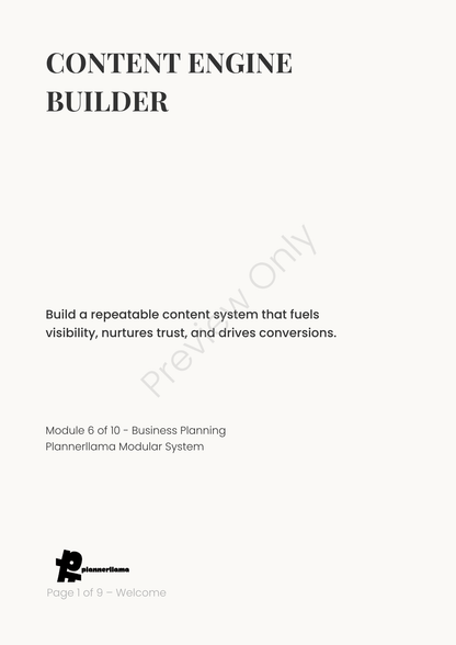 Content Engine Builder – Module 6 | Color + Ink Saver Planner PDF