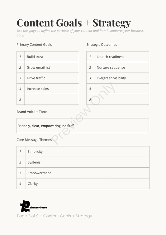 Content Engine Builder – Module 6 | Color + Ink Saver Planner PDF