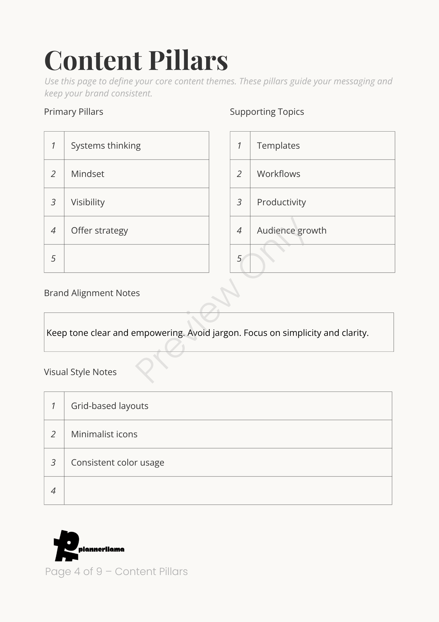 Content Engine Builder – Module 6 | Color + Ink Saver Planner PDF