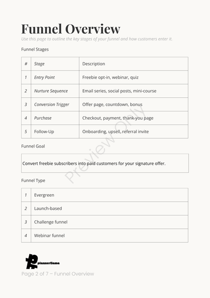Funnel Builder – Module 4 | Color + Ink Saver Planner PDF