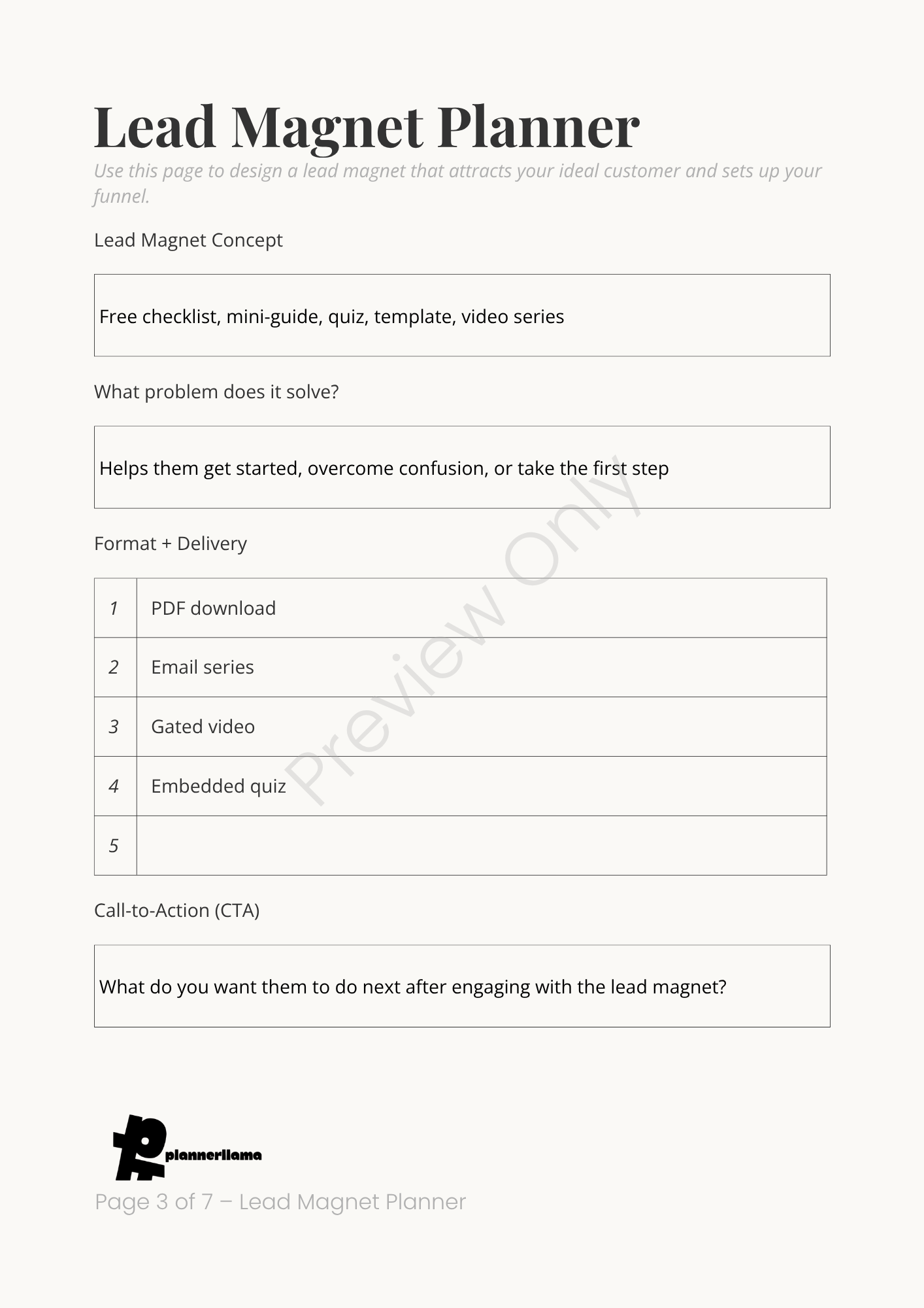 Funnel Builder – Module 4 | Color + Ink Saver Planner PDF