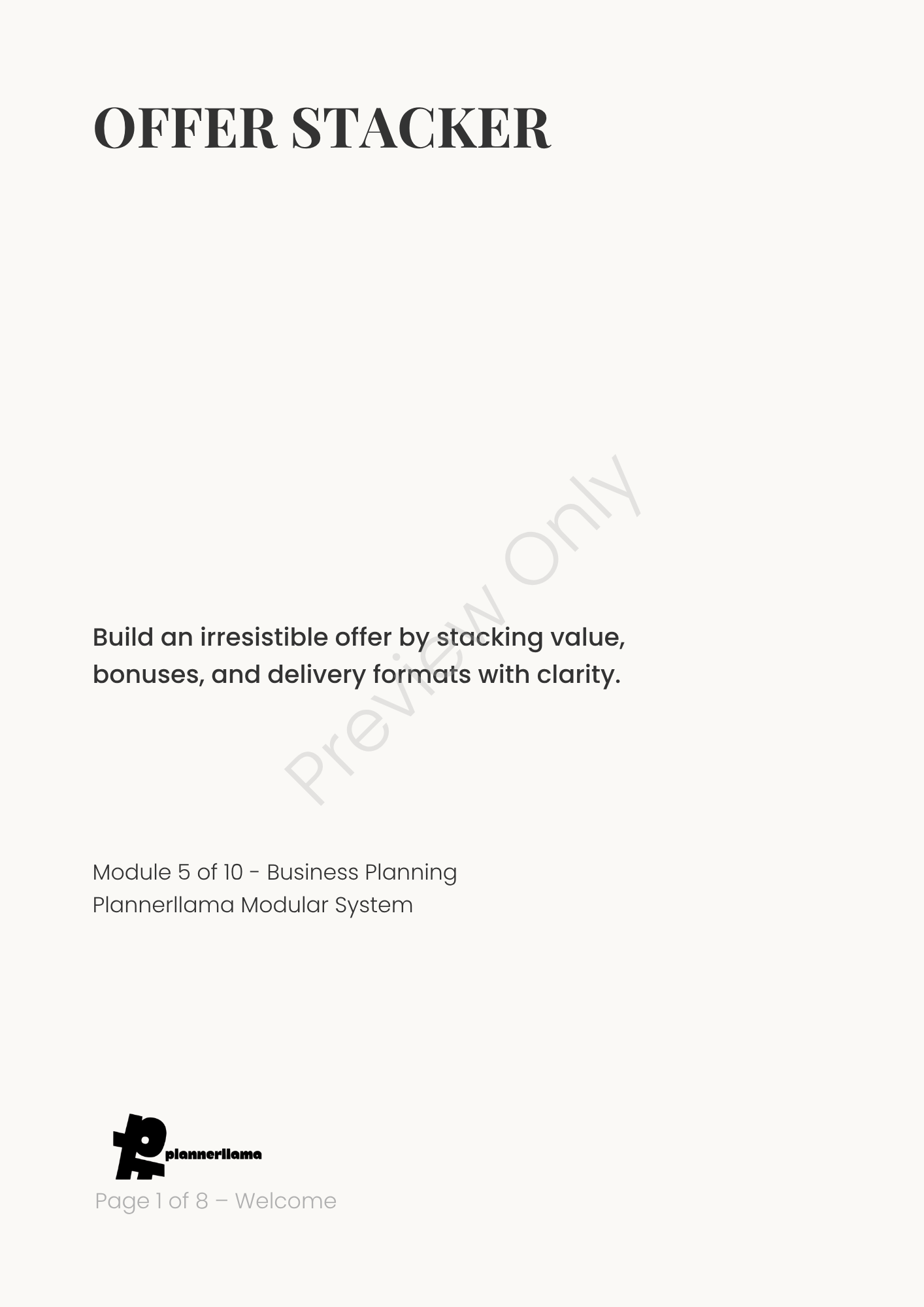 Offer Stacker – Module 5 | Color + Ink Saver Planner PDF