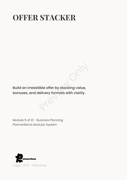 Offer Stacker – Module 5 | Color + Ink Saver Planner PDF