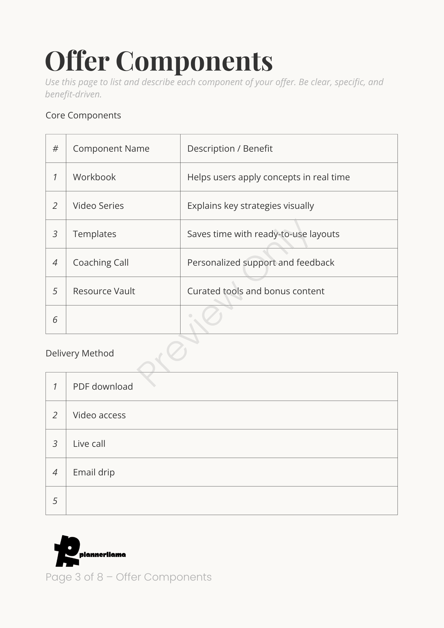 Offer Stacker – Module 5 | Color + Ink Saver Planner PDF