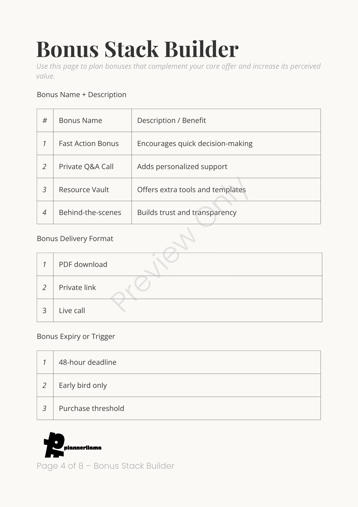 Offer Stacker – Module 5 | Color + Ink Saver Planner PDF