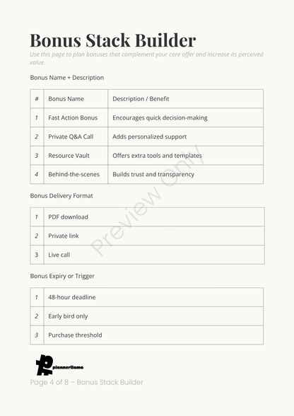 Offer Stacker – Module 5 | Color + Ink Saver Planner PDF