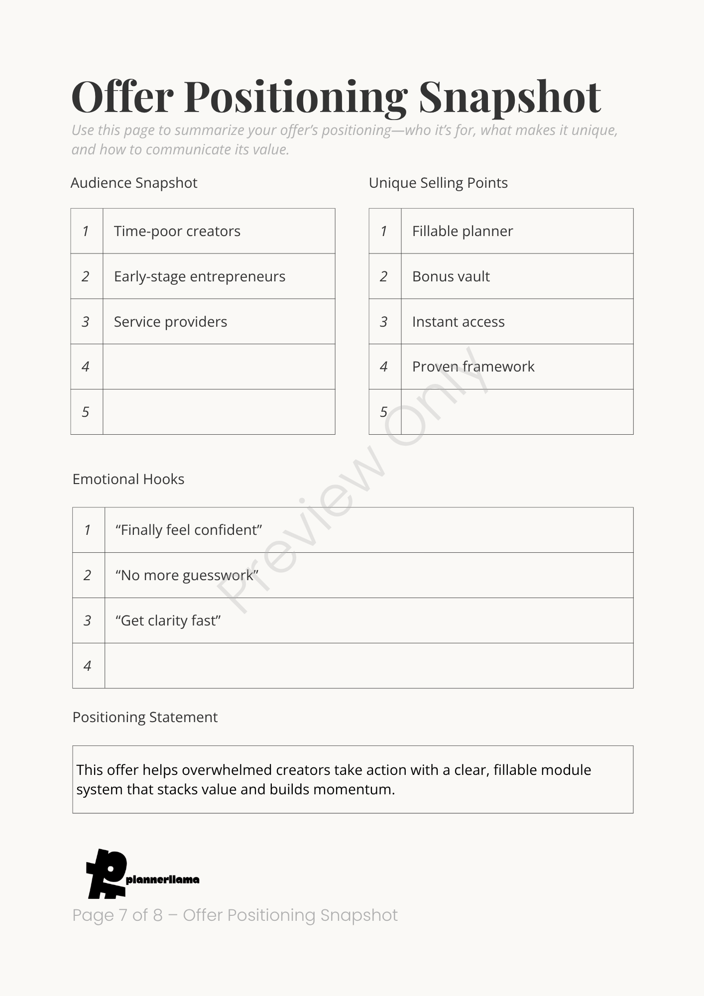 Offer Stacker – Module 5 | Color + Ink Saver Planner PDF