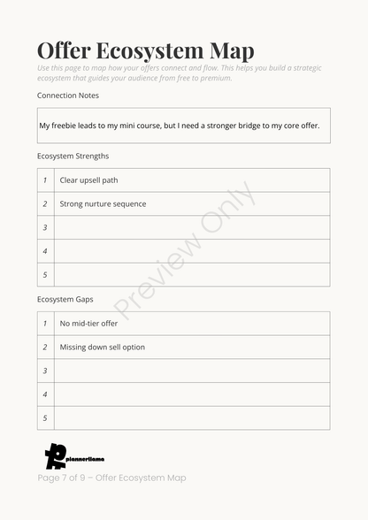 Offer Suite Planner – Module 8 | Color + Ink Saver Planner PDF
