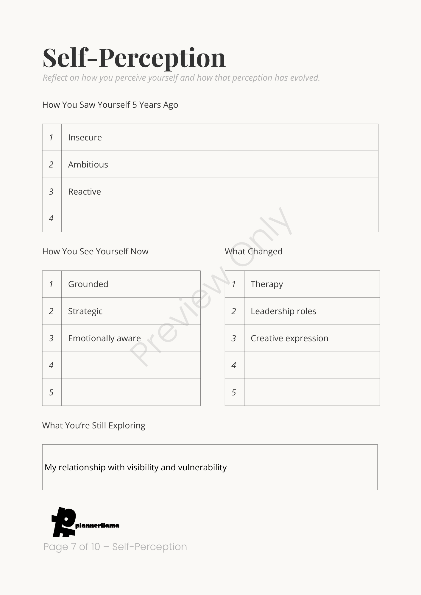 Identity Mapping – Self Discovery System Module 1 | Color + Ink Saver Planner PDF