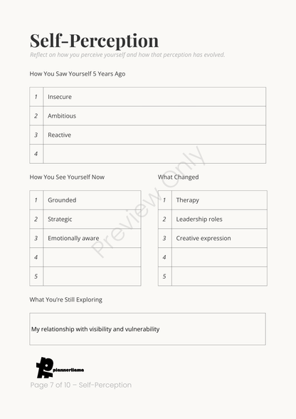 Identity Mapping – Self Discovery System Module 1 | Color + Ink Saver Planner PDF