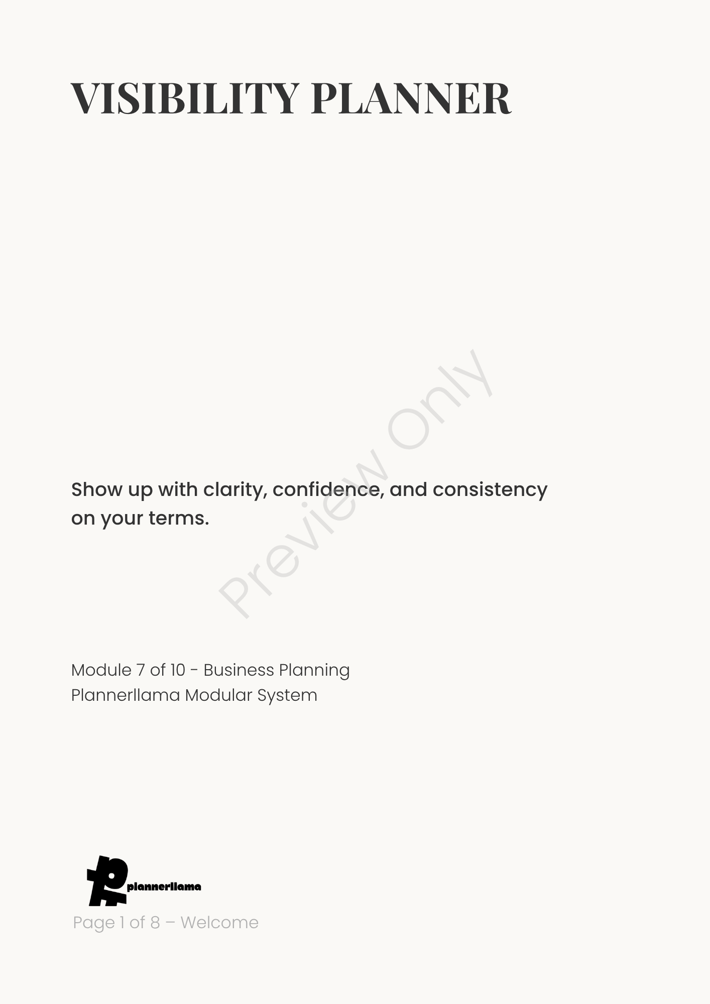 Visibility Planner – Module 7 | Color + Ink Saver Planner PDF