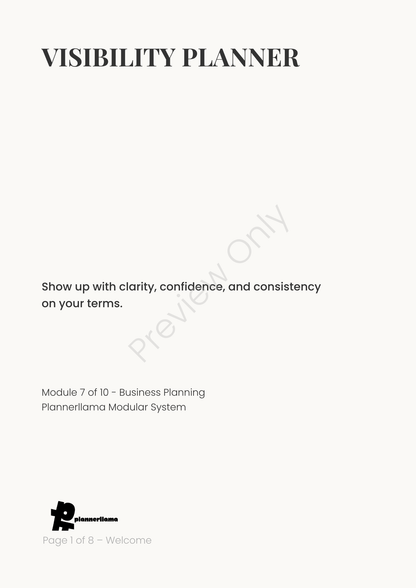 Visibility Planner – Module 7 | Color + Ink Saver Planner PDF