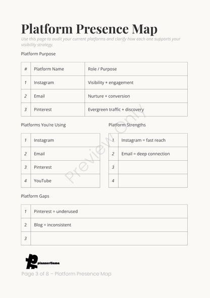 Visibility Planner – Module 7 | Color + Ink Saver Planner PDF