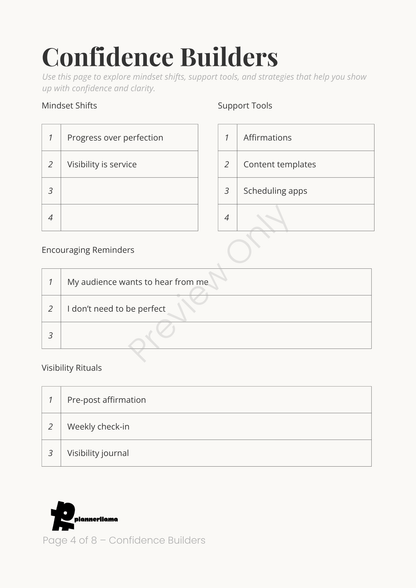 Visibility Planner – Module 7 | Color + Ink Saver Planner PDF