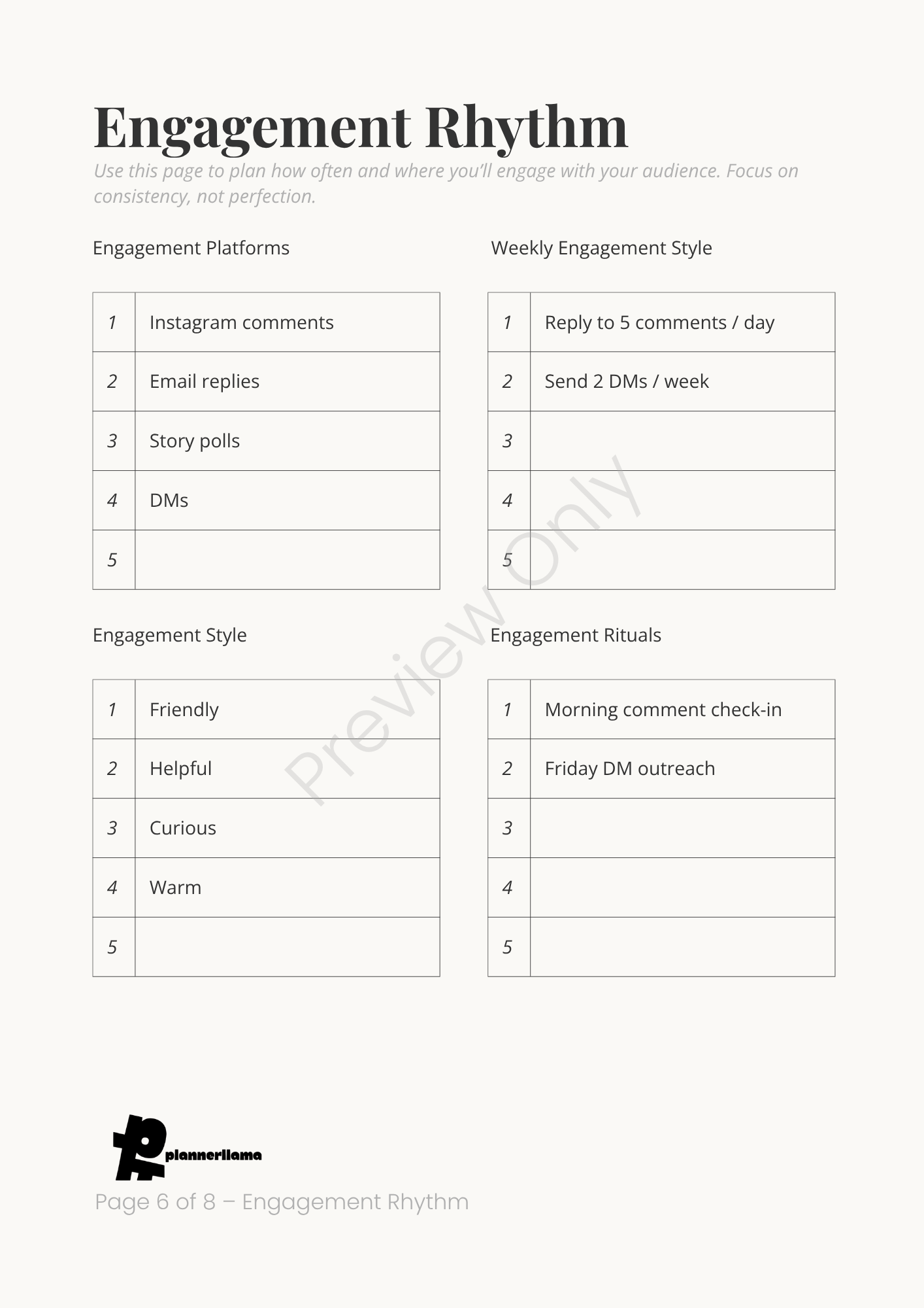 Visibility Planner – Module 7 | Color + Ink Saver Planner PDF